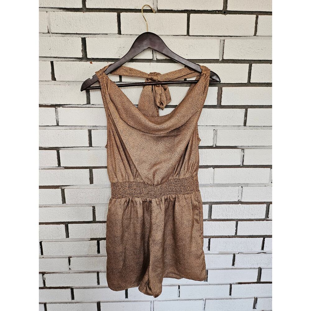 Entro Brown with Black Spotted Romper Size Small